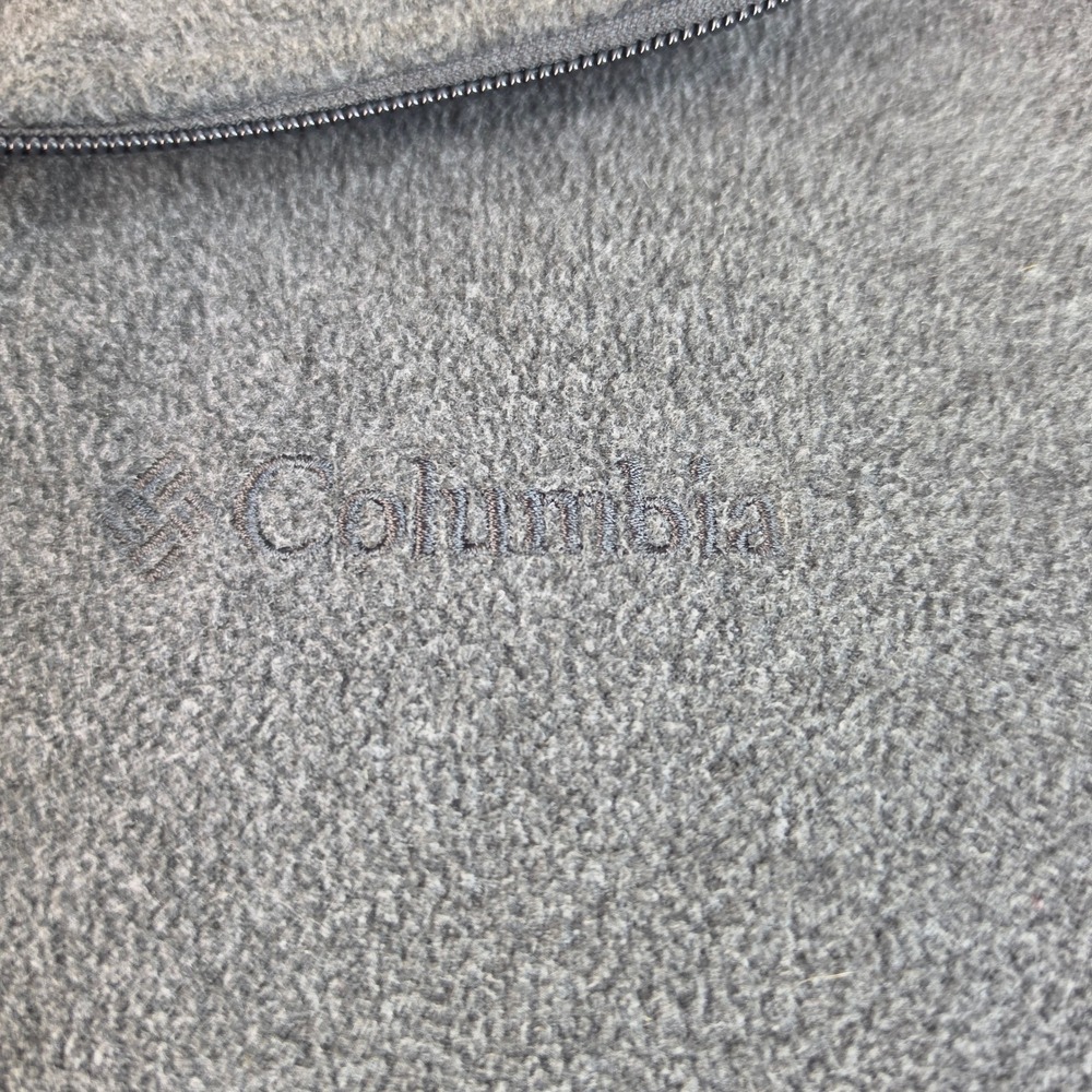 Columbia Steens Mountain Vest Mens Large Charcoal Gray Fleece Full Zip Mock Neck - Picture 5 of 11